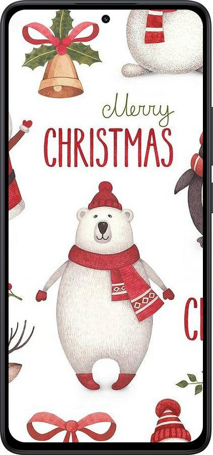 Силиконовый чехол Merry Christmas для Xiaomi Redmi Note 14 5G - 4106u-3811 изображение 