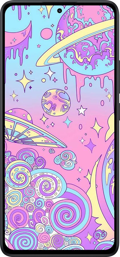 Силиконовый чехол Розовая галактика для Xiaomi Redmi Note 14 5G - 4146u-3811 изображение 