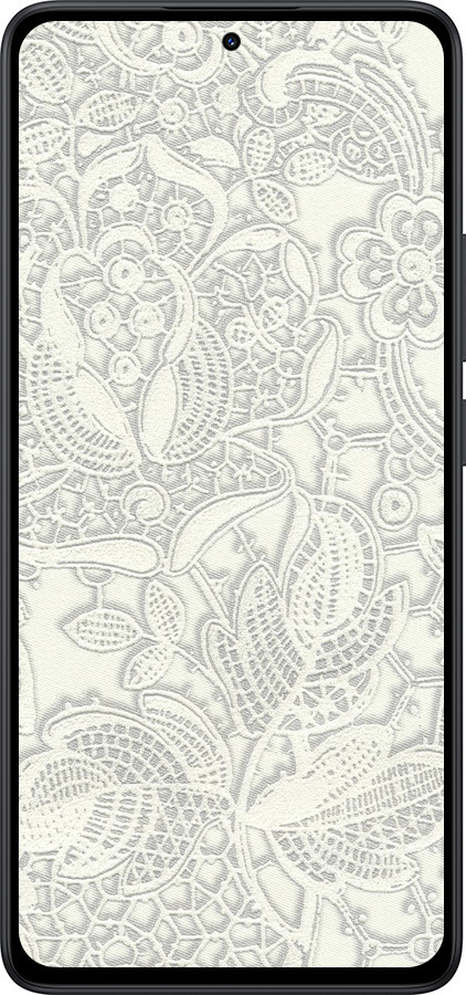 Силиконовый чехол Белое кружево для Xiaomi Redmi Note 14 5G - 4383u-3811 изображение 