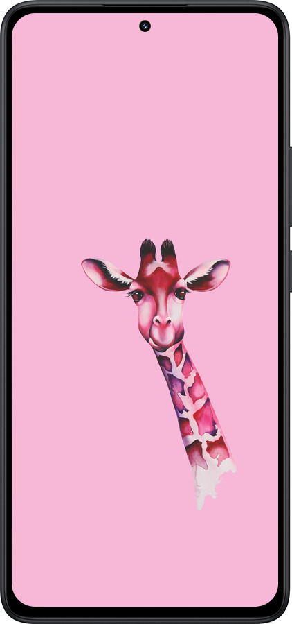 Силиконовый чехол Розовая жирафа для Xiaomi Redmi Note 14 5G - 4441u-3811 изображение 