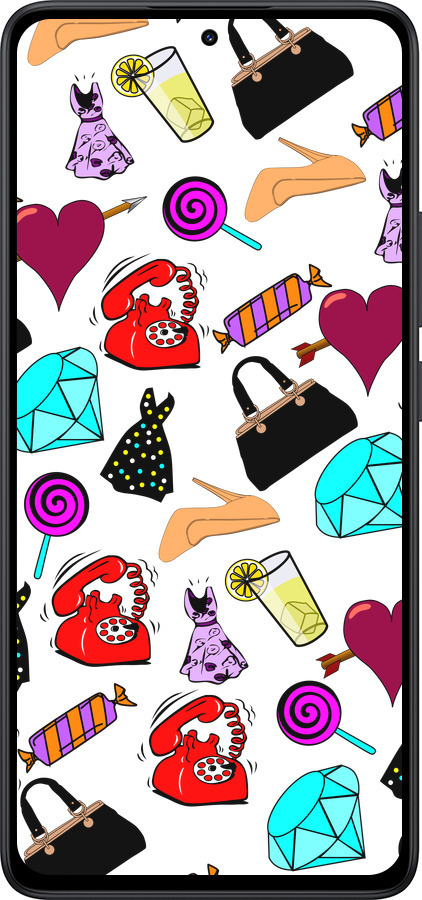 Силиконовый чехол stickers для Xiaomi Redmi Note 14 5G - 4757u-3811 изображение 