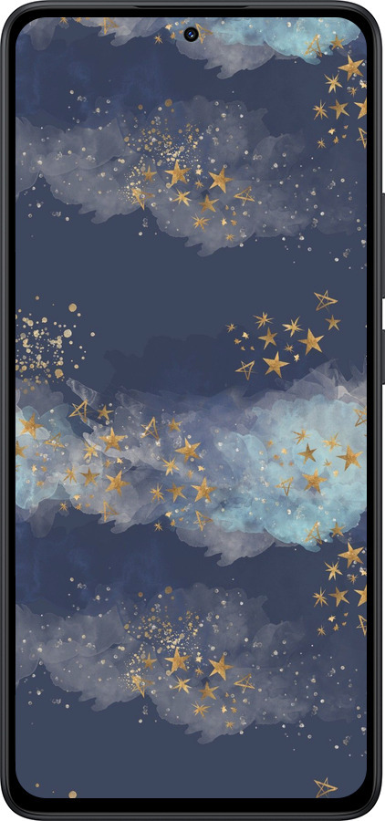 Силіконовий чехол Ніч золоті зірки для Xiaomi Redmi Note 14 5G - 5421u-3811 изображение 
