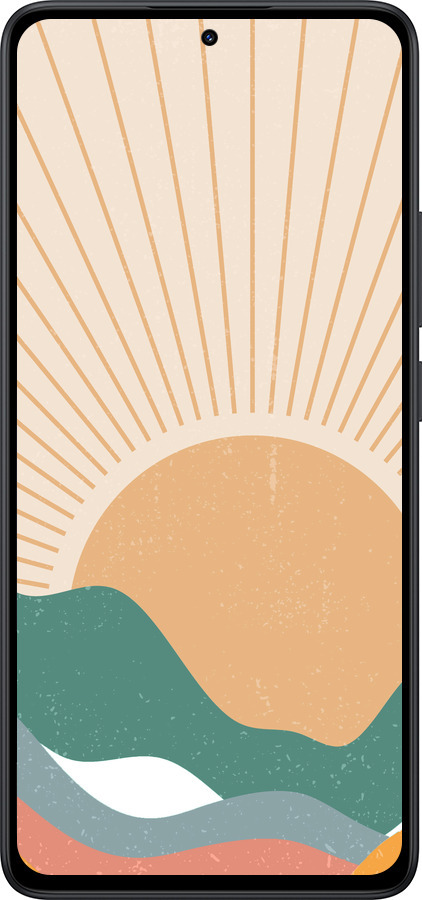 Силіконовий чехол Гори і сонце v2 для Xiaomi Redmi Note 14 5G - 5488u-3811 изображение 