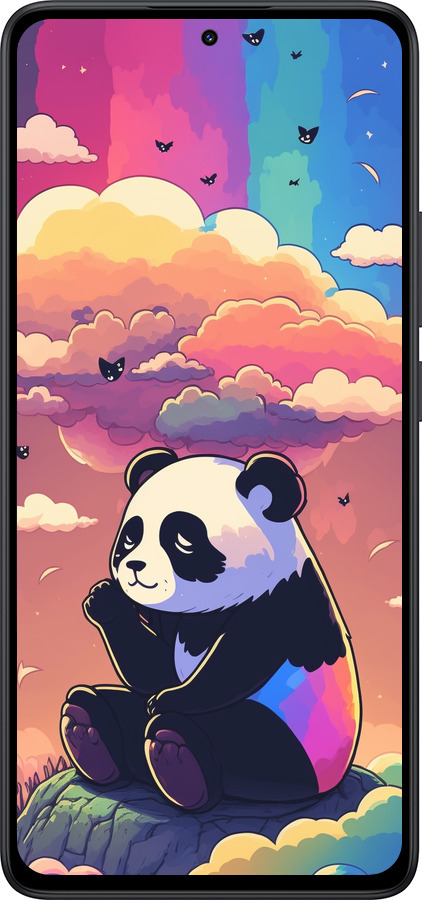 Силиконовый чехол Панда в облаках для Xiaomi Redmi Note 14 5G - 5585u-3811 изображение 