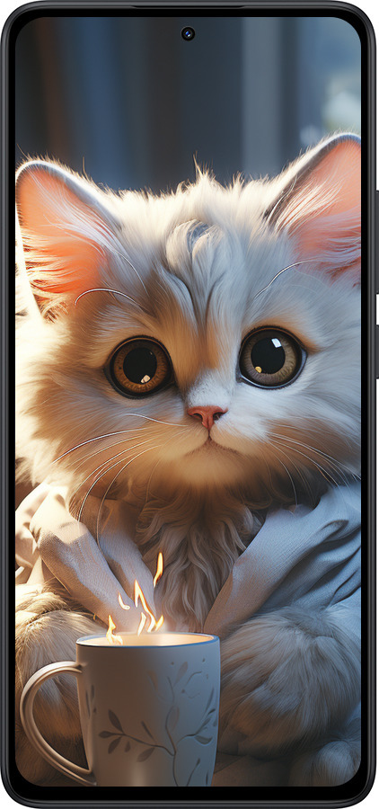 Силиконовый чехол White cat для Xiaomi Redmi Note 14 5G - 5646u-3811 изображение 