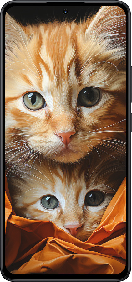 Силиконовый чехол Котики 2 для Xiaomi Redmi Note 14 5G - 5664u-3811 изображение 