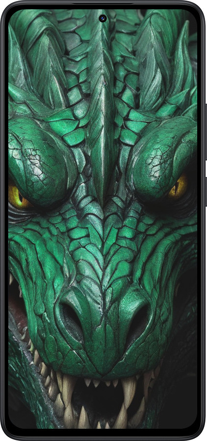 Силиконовый чехол Зелёный дракон v2 для Xiaomi Redmi Note 14 5G - 5817u-3811 изображение 