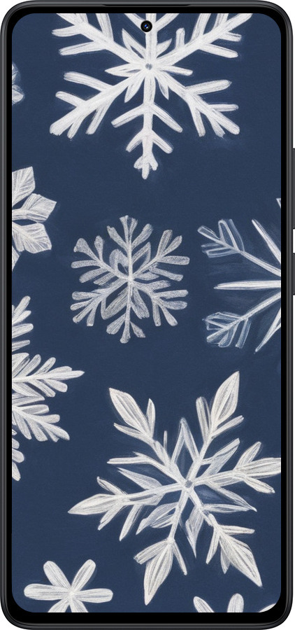Силіконовий чехол Сніжинки для Xiaomi Redmi Note 14 5G - 5821u-3811 изображение 