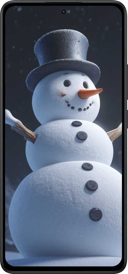 Силіконовий чехол Сніговик для Xiaomi Redmi Note 14 5G - 5826u-3811 изображение 