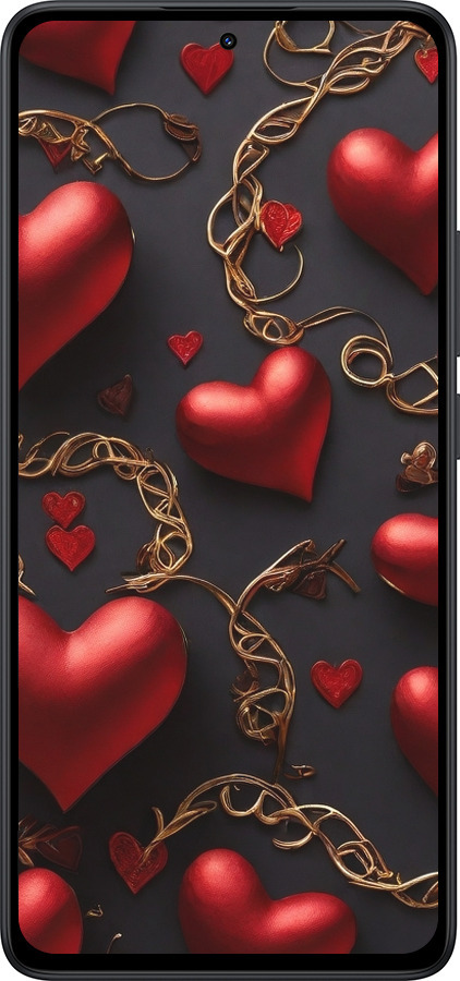Силіконовий чехол Сердечки для Xiaomi Redmi Note 14 5G - 5831u-3811 изображение 