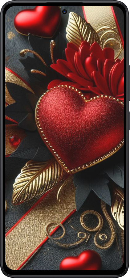 Силіконовий чехол Сердечки v2 для Xiaomi Redmi Note 14 5G - 5832u-3811 изображение 