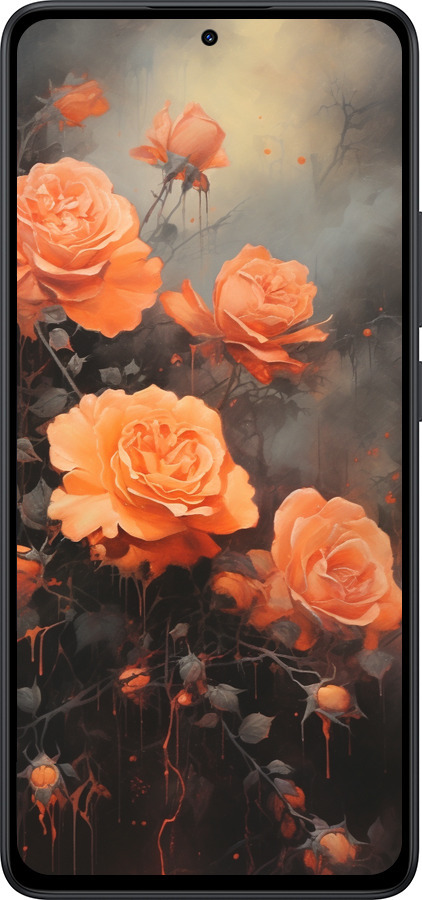 Силіконовий чехол Оранжеві троянди для Xiaomi Redmi Note 14 5G - 5944u-3811 изображение 