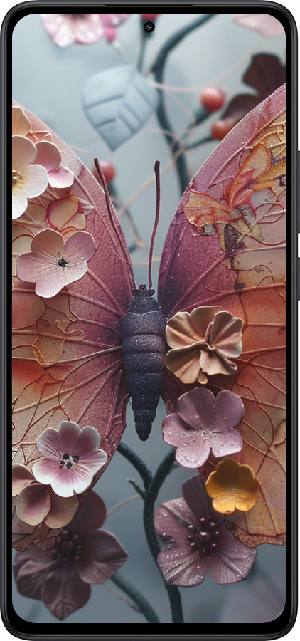 Силиконовый чехол Fairy Butterfly для Xiaomi Redmi Note 14 5G - 6048u-3811 изображение 