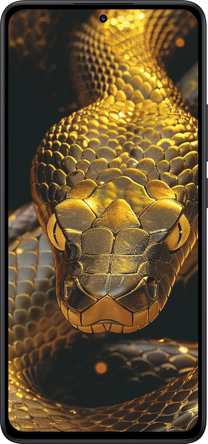 Силіконовий чехол Golden snake для Xiaomi Redmi Note 14 5G - 6072u-3811 изображение 