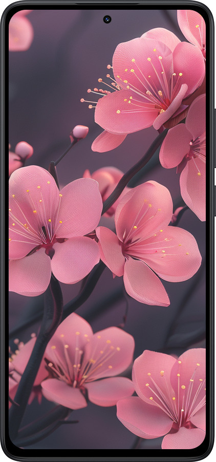 Силиконовый чехол Пурпурная сакура для Xiaomi Redmi Note 14 5G - 6075u-3811 изображение 