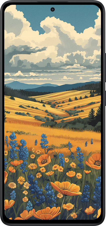 Силиконовый чехол Украинское поле для Xiaomi Redmi Note 14 5G - 6082u-3811 изображение 