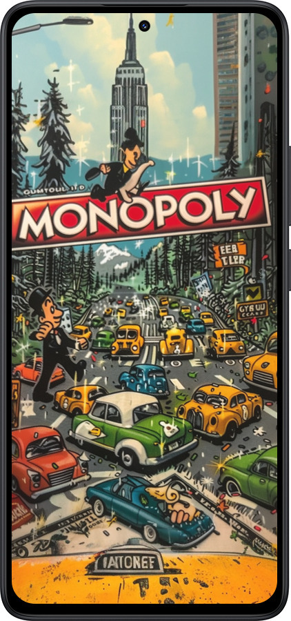 Силіконовий чехол Міський драйв Monopoly для Xiaomi Redmi Note 14 5G - 6088u-3811 изображение 