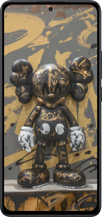 Силіконовий чехол Bronze kaws для Xiaomi Redmi Note 14 5G - 6097u-3811 изображение 