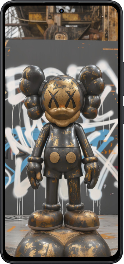 Силіконовий чехол Bronze kaws v3 для Xiaomi Redmi Note 14 5G - 6099u-3811 изображение 