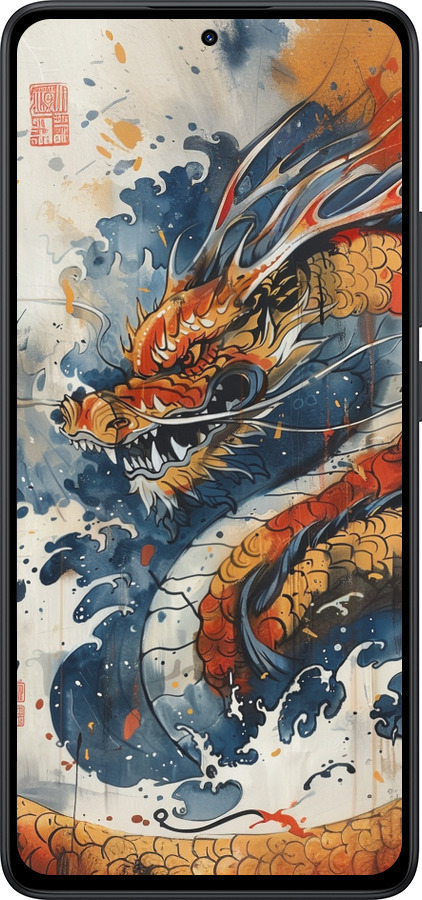 Силиконовый чехол Ярость дракона для Xiaomi Redmi Note 14 5G - 6112u-3811 изображение 