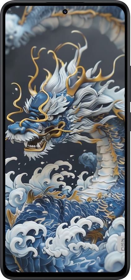Силиконовый чехол Водяной дракон для Xiaomi Redmi Note 14 5G - 6113u-3811 изображение 