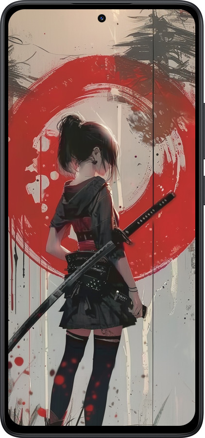 Силиконовый чехол Сумерки воина: Танец с катаной для Xiaomi Redmi Note 14 5G - 6123u-3811 изображение 