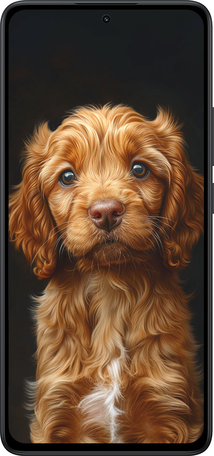 Силіконовий чехол Cocker spaniel на чорному фоні для Xiaomi Redmi Note 14 5G - 6137u-3811 изображение 