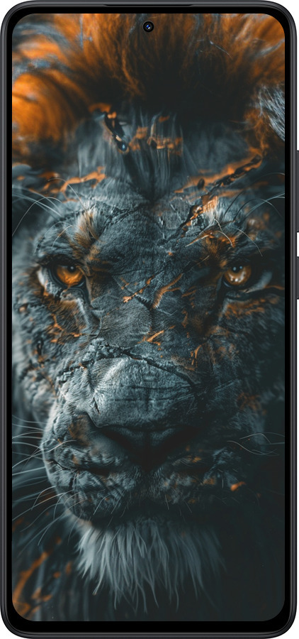 Силиконовый чехол Пламенный лев для Xiaomi Redmi Note 14 5G - 6153u-3811 изображение 