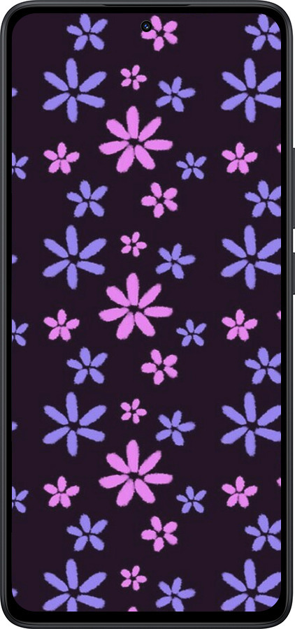 Силіконовий чехол з квітами для Xiaomi Redmi Note 14 5G - 6258u-3811 изображение 
