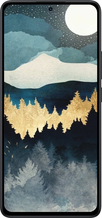 Силиконовый чехол Ночной пейзаж с лесом и горами для Xiaomi Redmi Note 14 5G - 6493u-3811 изображение 