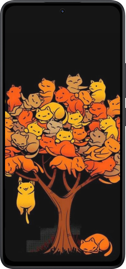 Силиконовый чехол Дерево и котики для Xiaomi Redmi Note 14 5G - 6516u-3811 изображение 