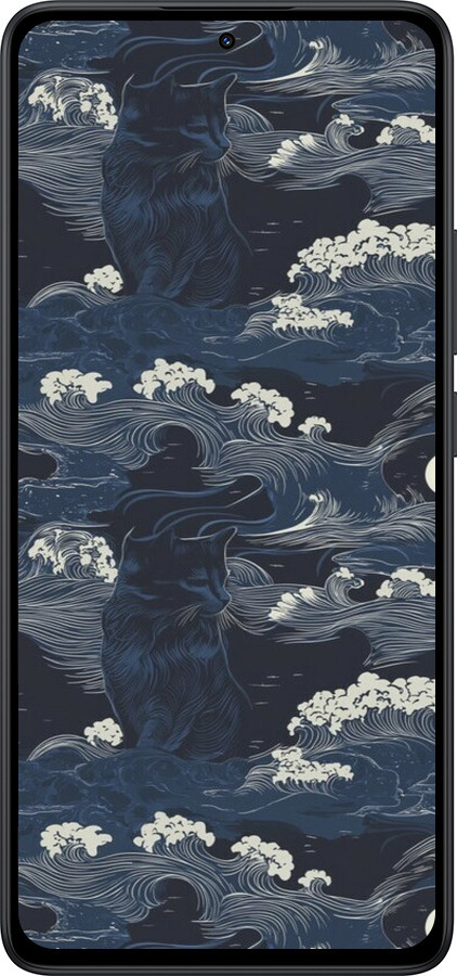 Силіконовий чехол Морська тематика у стилі арт-деко для Xiaomi Redmi Note 14 5G - 6520u-3811 изображение 