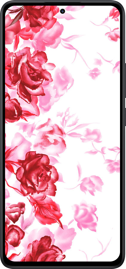 Силиконовый чехол Нарисованные розы для Xiaomi Redmi Note 14 5G - 724u-3811 изображение 