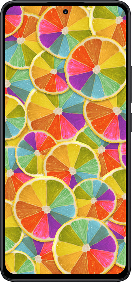 Силиконовый чехол Разноцветные дольки лимона для Xiaomi Redmi Note 14 5G - 861u-3811 изображение 