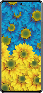 TPU чехол Жёлто-голубые цветы для Xiaomi Redmi Note 14 Pro 4G - 1048b-3808 изображение 