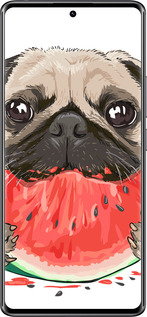 TPU чехол Мопс и арбуз для Xiaomi Redmi Note 14 Pro 4G - 4665b-3808 изображение 