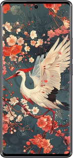 TPU чехол Сакура и аист для Xiaomi Redmi Note 14 Pro 4G - 6108b-3808 изображение 