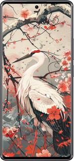 TPU чехол Аист в цвету сакуры для Xiaomi Redmi Note 14 Pro 4G - 6109b-3808 изображение 