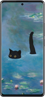 TPU чехол С изображением кота и водяной лилии Monet для Xiaomi Redmi Note 14 Pro 4G - 6519b-3808 изображение 