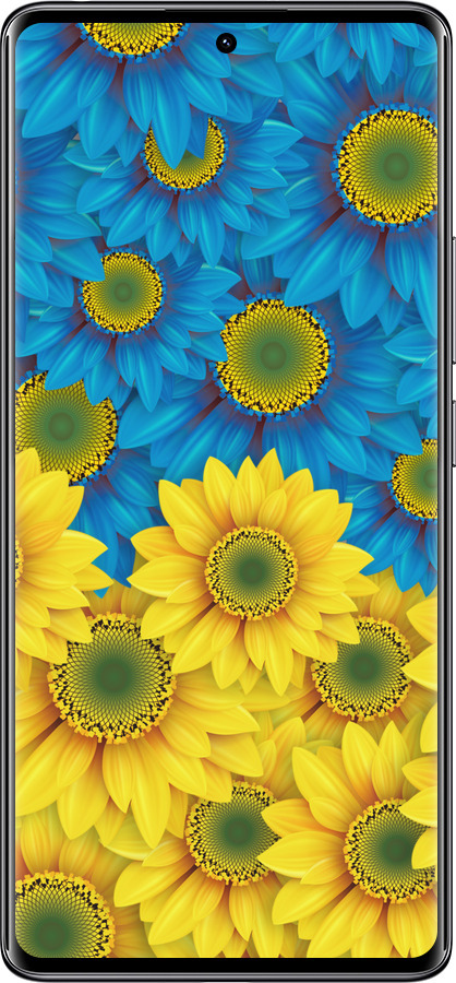 TPU чехол Жёлто-голубые цветы для Xiaomi Redmi Note 14 Pro 4G - 1048b-3808 изображение 