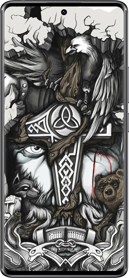 TPU чехол Тату Викинг для Xiaomi Redmi Note 14 Pro 4G - 4098b-3808 изображение 