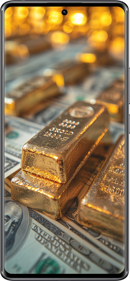 TPU чехол Слитки и доллары для Xiaomi Redmi Note 14 Pro 4G - 6105b-3808 изображение 