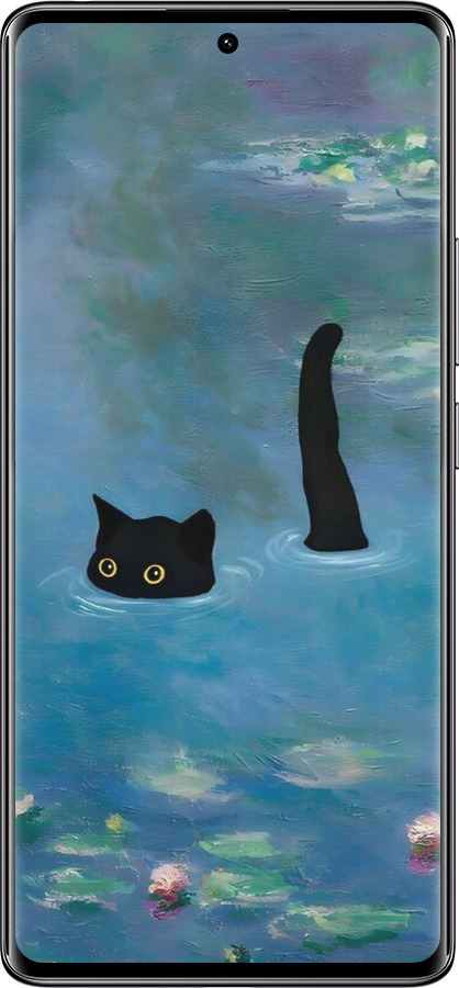 TPU чехол С изображением кота и водяной лилии Monet для Xiaomi Redmi Note 14 Pro 4G - 6519b-3808 изображение 