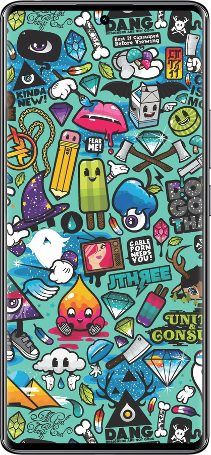 TPU чехол Стикер бомбинг 1 для Xiaomi Redmi Note 14 Pro 4G - 693b-3808 изображение 