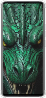 Силикон с усиленными углами чехол Зелёный дракон v2 для Xiaomi Redmi Note 14 Pro 4G - 5817sp-3808 изображение 