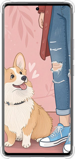 Силикон с усиленными углами чехол Корги 3 для Xiaomi Redmi Note 14 Pro 4G - 6707sp-3808 изображение 