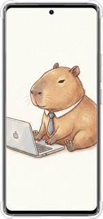 Силіконовий протиударний с посиленими кутами чехол Funny Capybara CEO Working для Xiaomi Redmi Note 14 Pro 4G - 6777sp-3808 изображение 