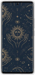 Силикон с усиленными углами чехол Celestial Harmony: Sun & Moon Gold Mystic Pattern для Xiaomi Redmi Note 14 Pro 4G - 6778sp-3808 изображение 