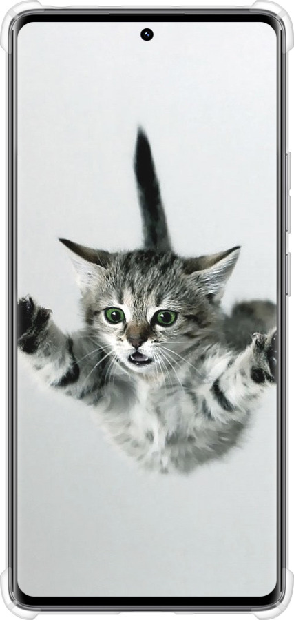 Силикон с усиленными углами чехол Летящий котёнок для Xiaomi Redmi Note 14 Pro 4G - 2322sp-3808 изображение 