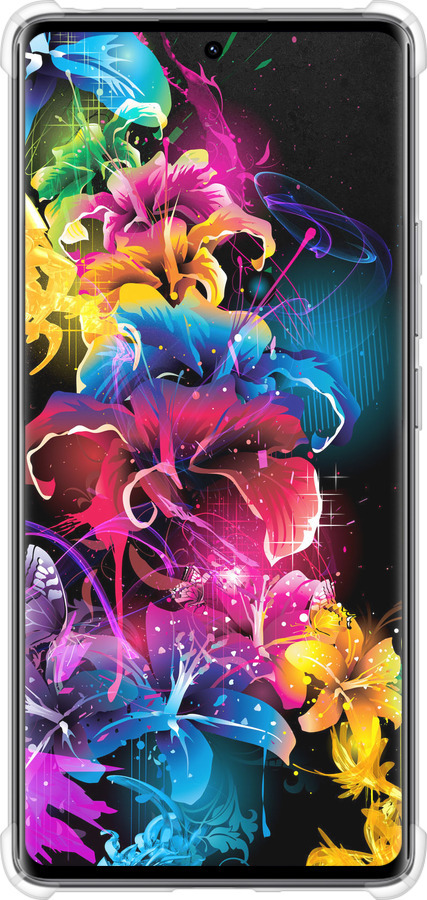 Силикон с усиленными углами чехол Абстрактные цветы для Xiaomi Redmi Note 14 Pro 4G - 511sp-3808 изображение 
